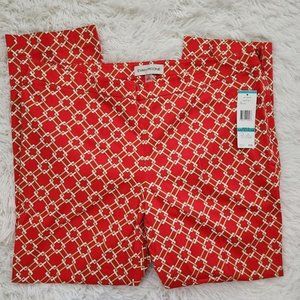 Evan Picone Red Patterened Pants‎ Women's Size 16 New with Tags